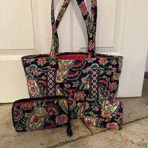 Vera Bradley tote with two wallets